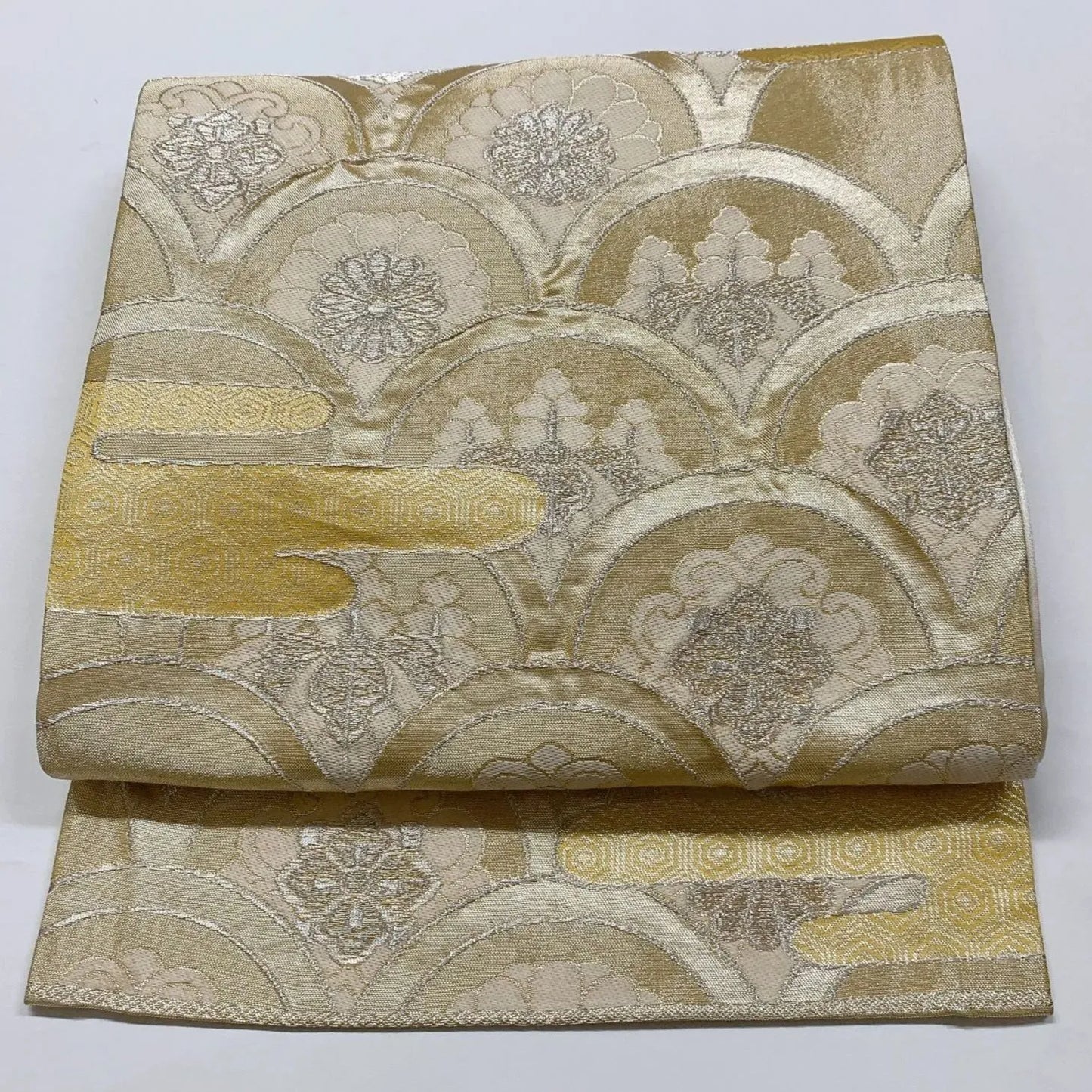 6838# Japanese Vintage Fukuro Obi Belt Kimono Fabric Silk Traditional