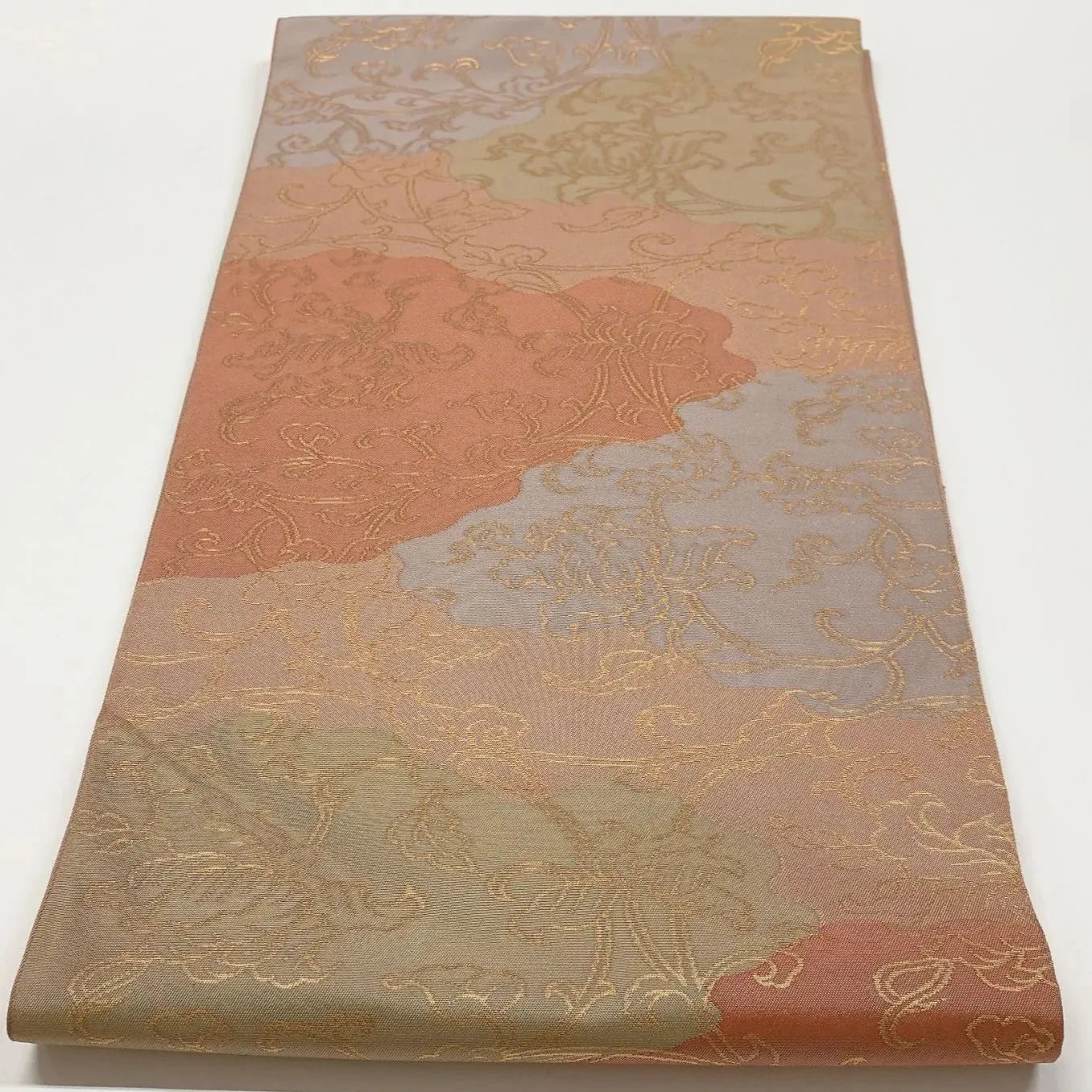 6841# Japanese Vintage Fukuro Obi Belt Kimono Fabric Silk Traditional 　