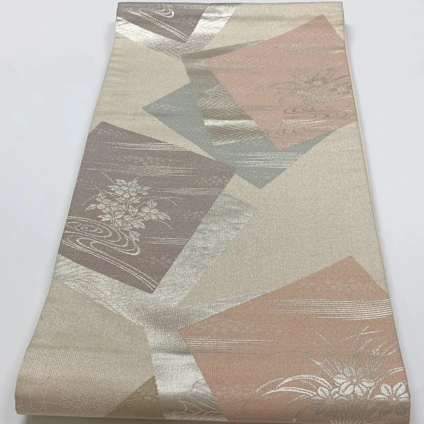 6842# Japanese Vintage Fukuro Obi Belt Kimono Fabric Silk Traditional