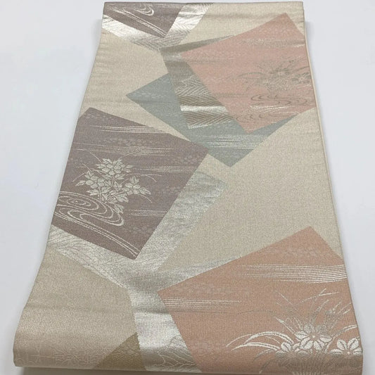 6842# Japanese Vintage Fukuro Obi Belt Kimono Fabric Silk Traditional