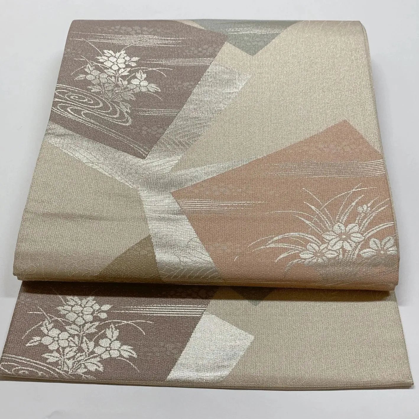 6842# Japanese Vintage Fukuro Obi Belt Kimono Fabric Silk Traditional