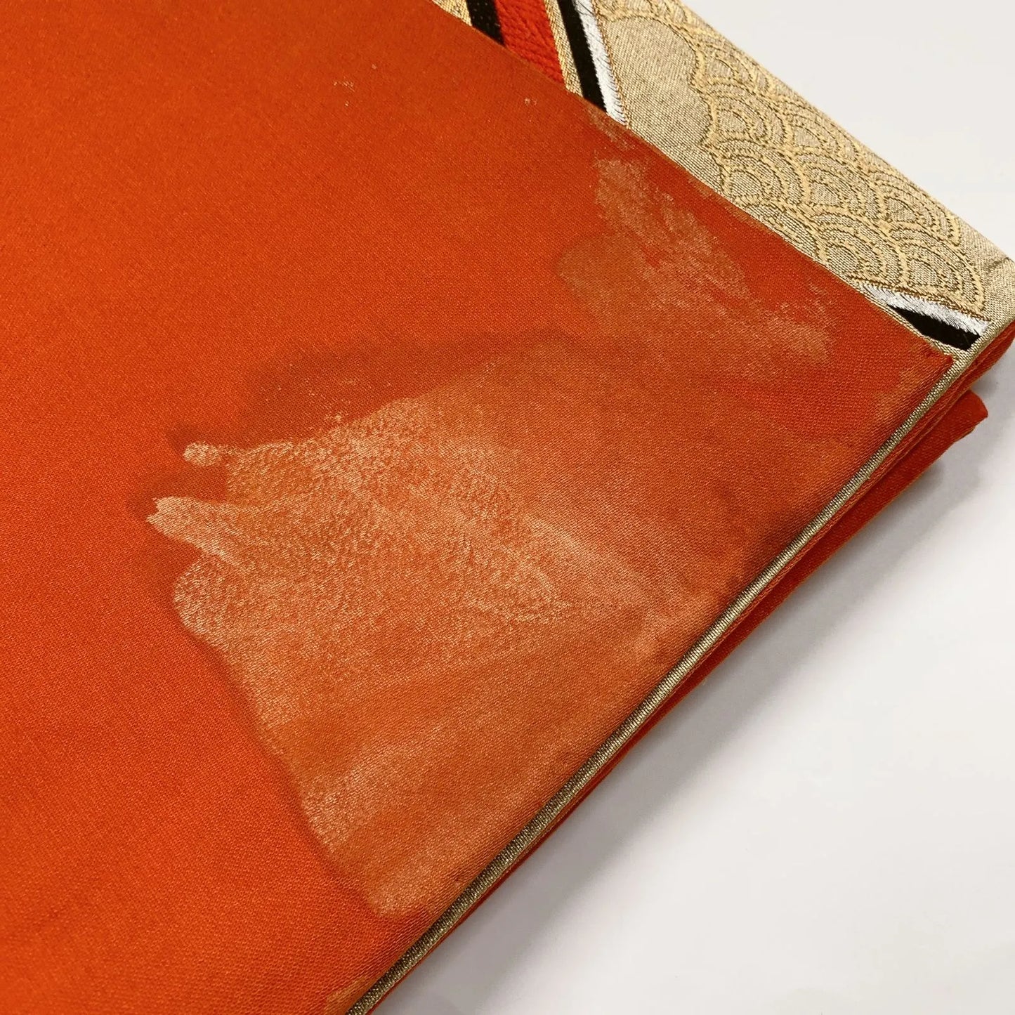 6862# Japanese Vintage Fukuro Obi Belt Kimono Fabric Silk Traditional Gold