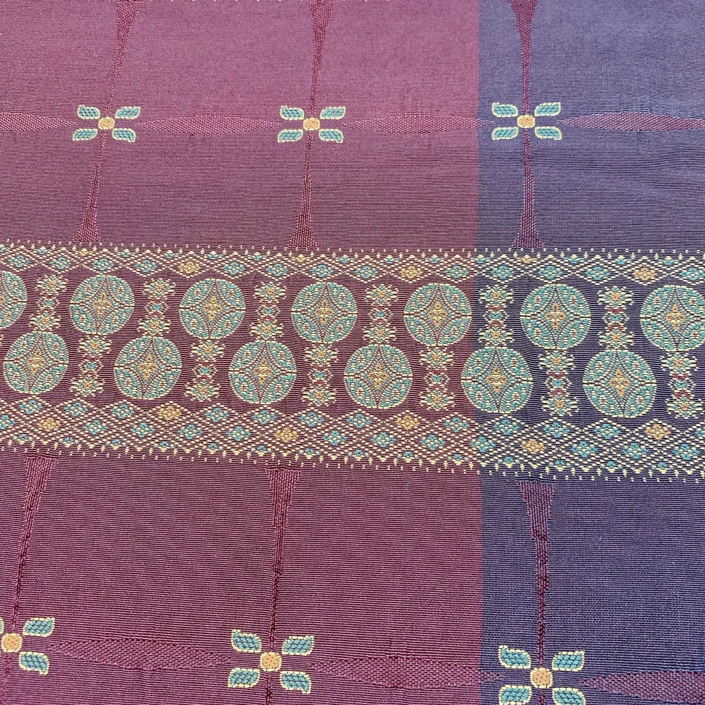 6864# Japanese Vintage Fukuro Obi Belt Kimono Fabric Silk All-over pattern　