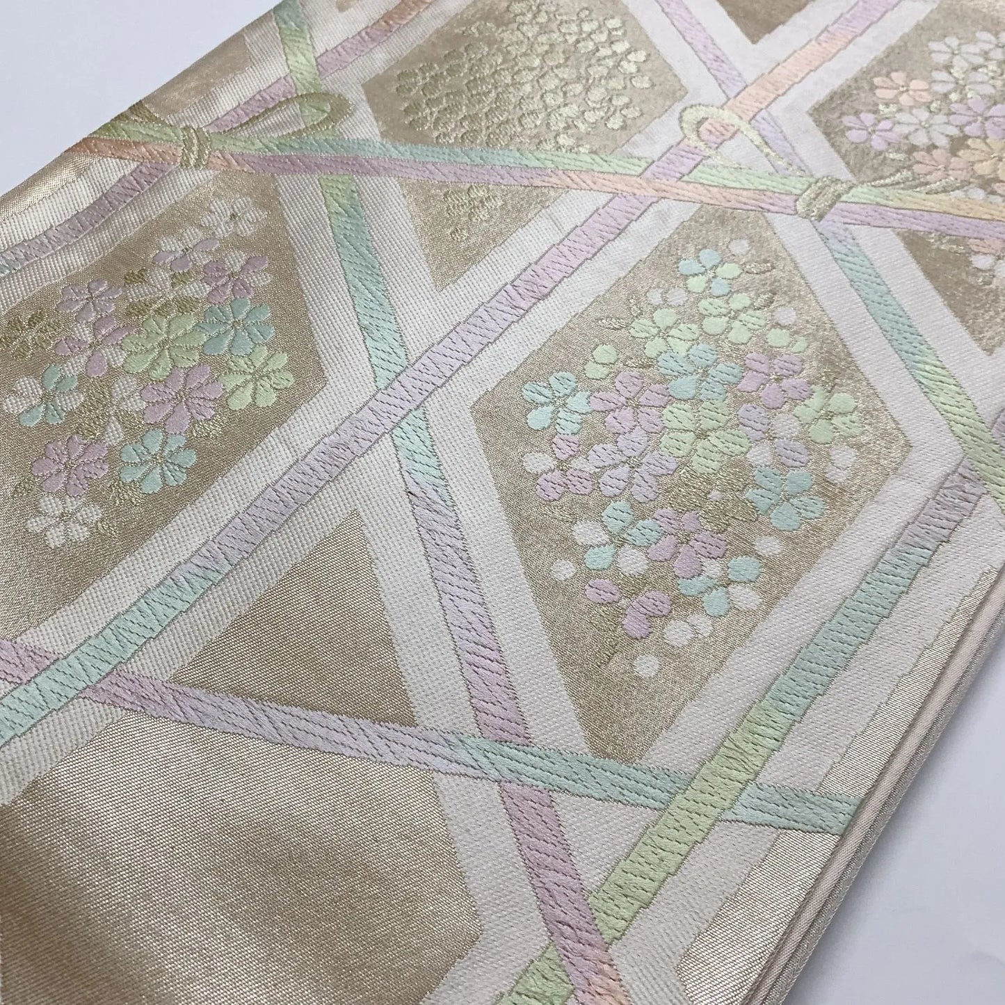 6867# Japanese Vintage Fukuro Obi Belt Kimono Fabric Silk Traditional