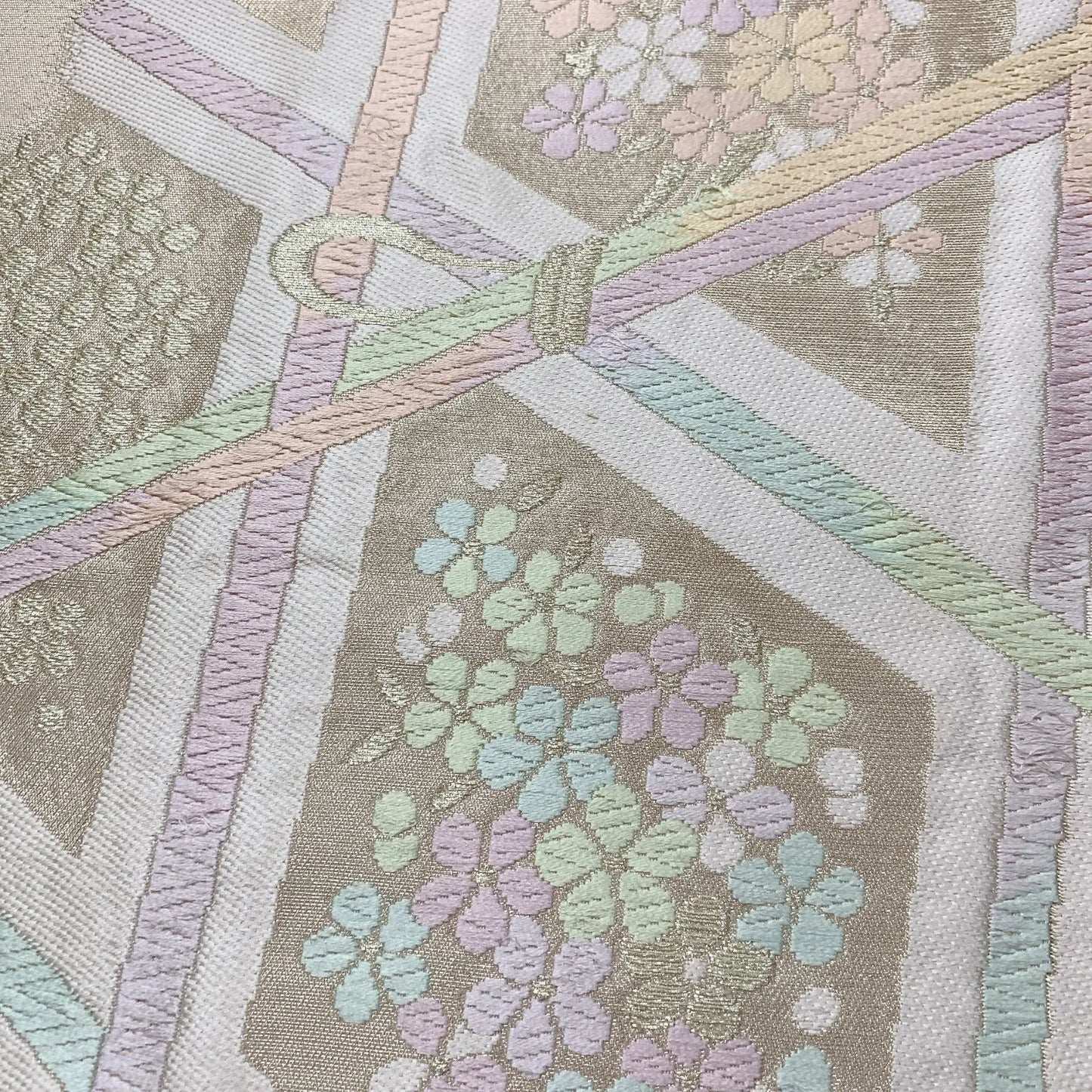 6867# Japanese Vintage Fukuro Obi Belt Kimono Fabric Silk Traditional