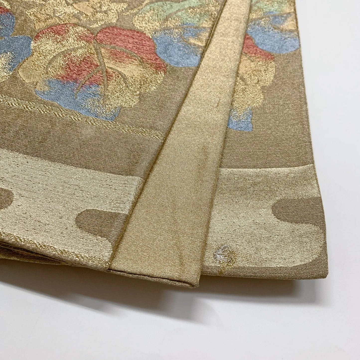 6868# Japanese Vintage Fukuro Obi Belt Kimono Fabric Silk Traditional Gold