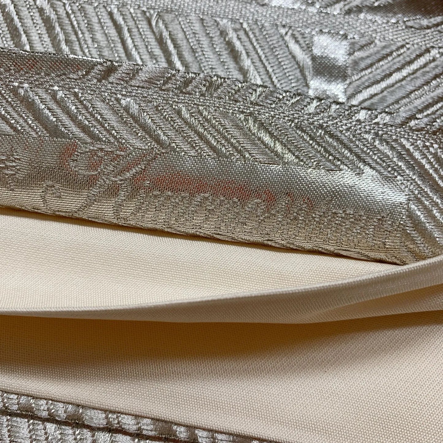 6869# Japanese Vintage Fukuro Obi Belt Kimono Fabric Silk All-over pattern　