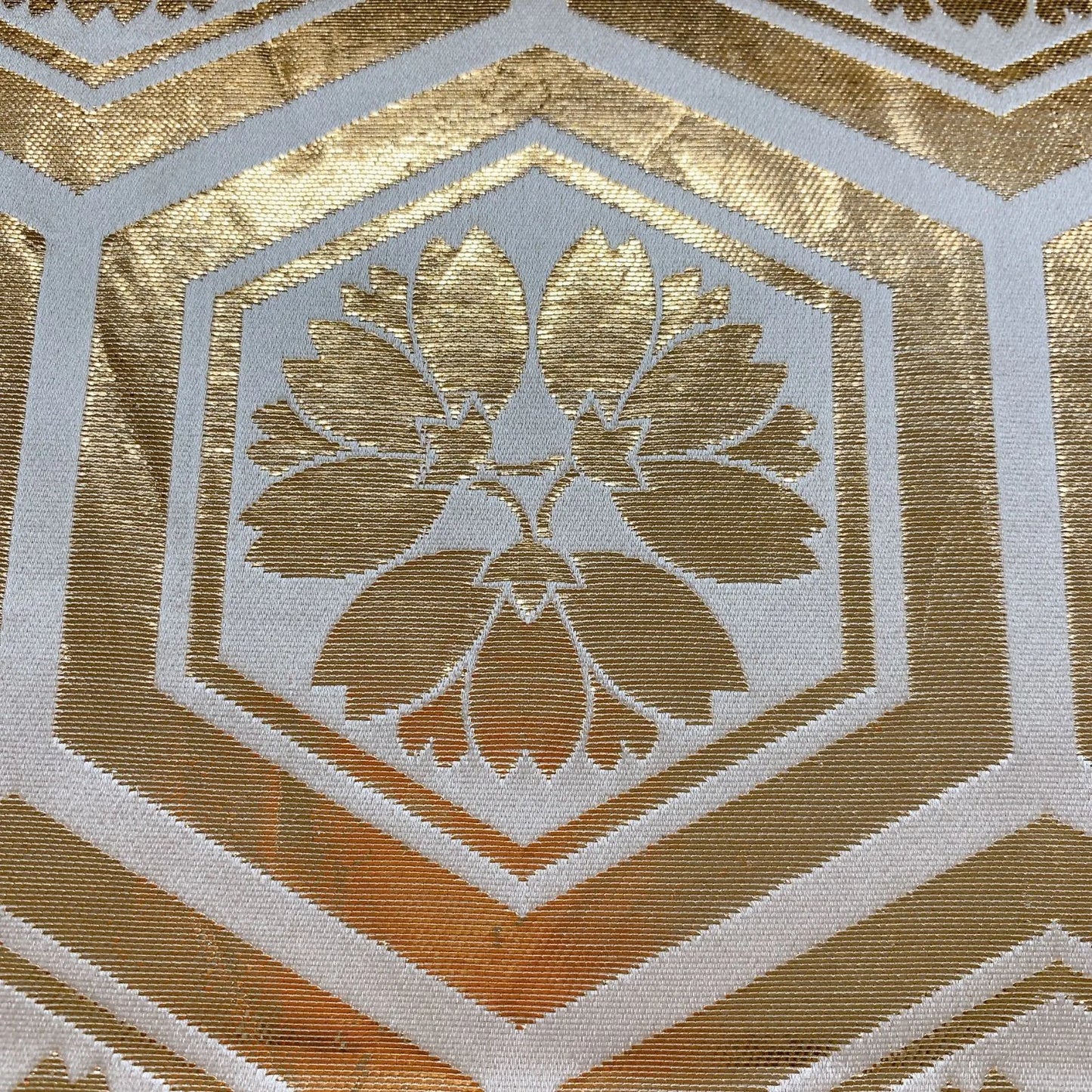 6872# Japanese Vintage Fukuro Obi Belt Kimono Fabric Silk All-over pattern　