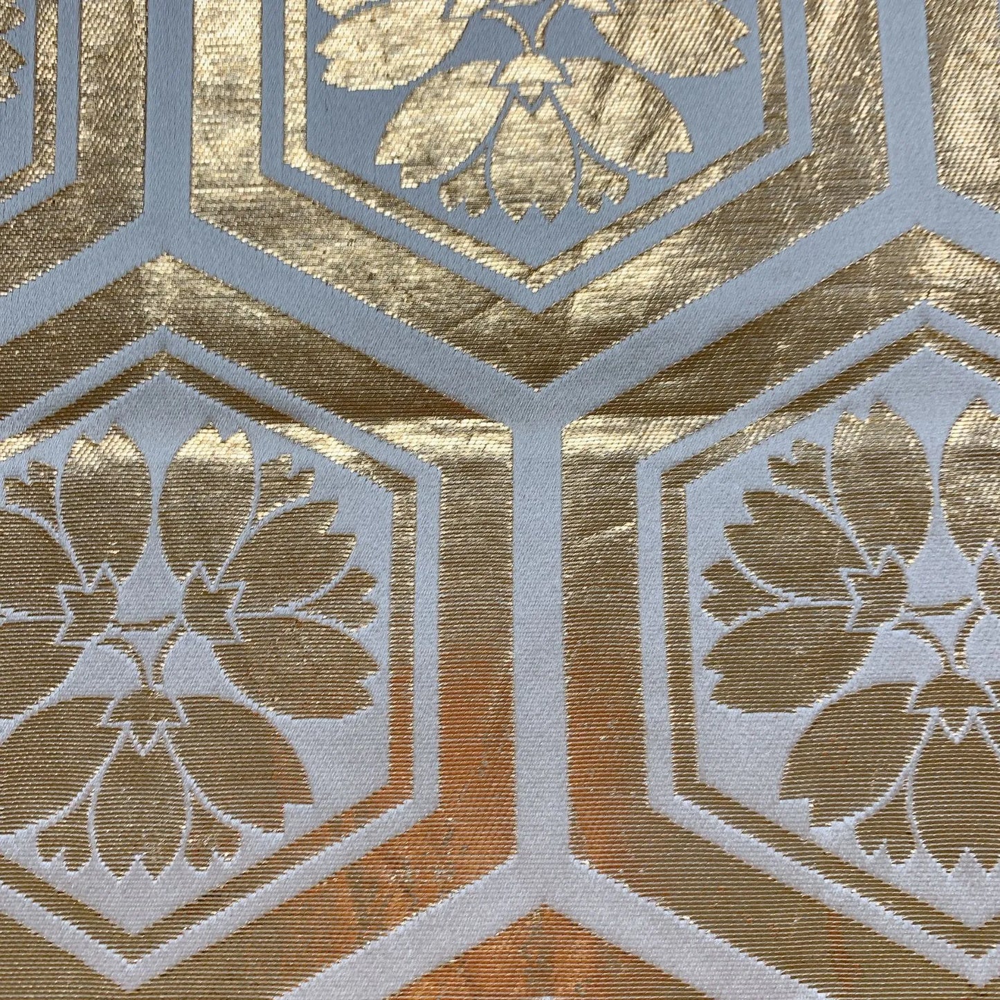 6872# Japanese Vintage Fukuro Obi Belt Kimono Fabric Silk All-over pattern　