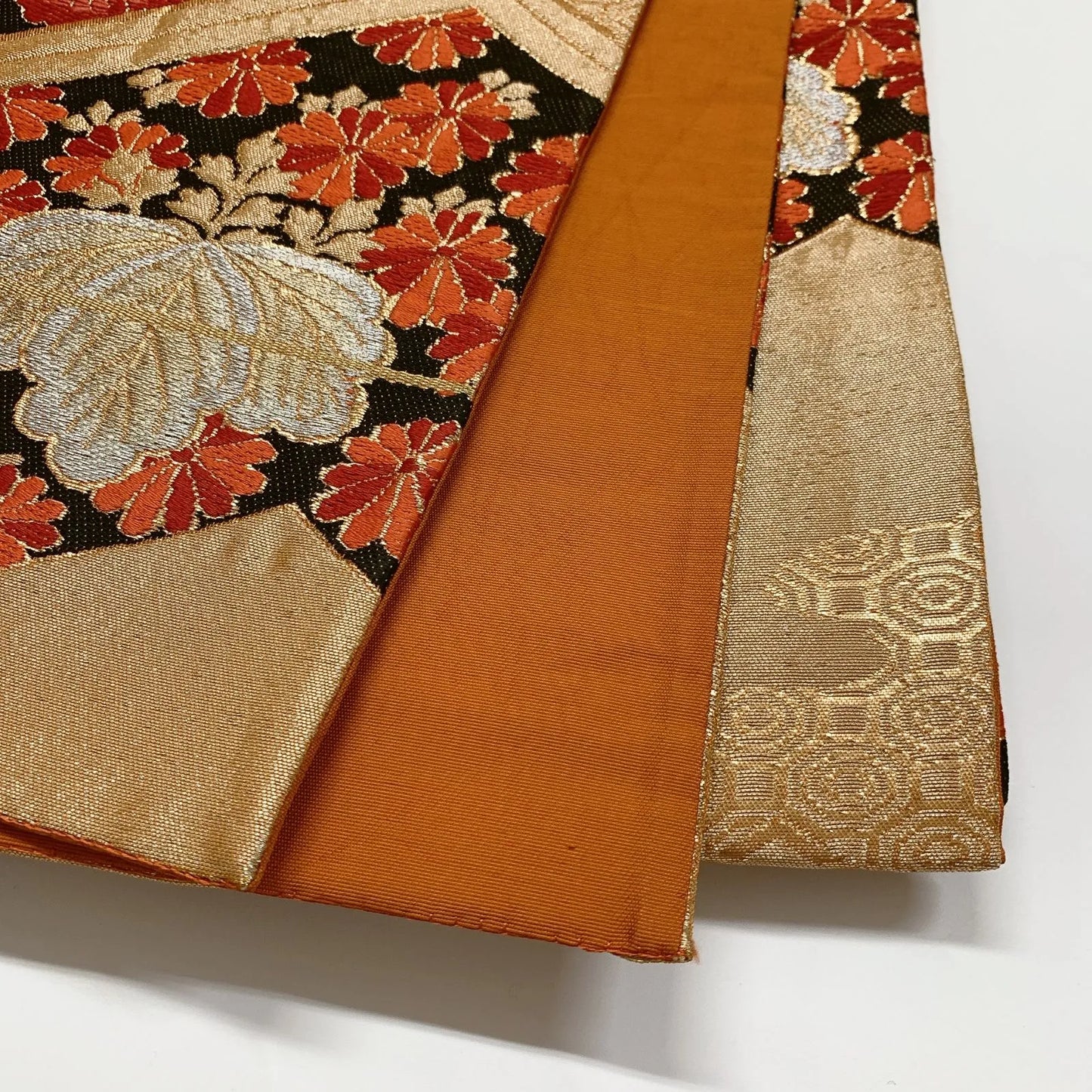 6874# Japanese Vintage Fukuro Obi Belt Kimono Fabric Silk Traditional