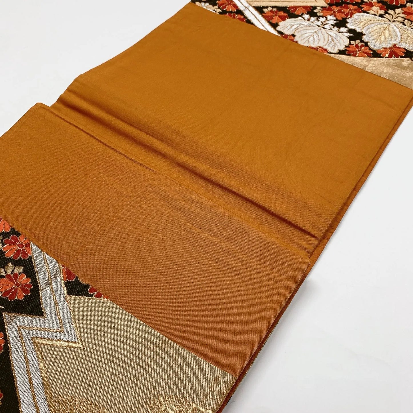 6874# Japanese Vintage Fukuro Obi Belt Kimono Fabric Silk Traditional