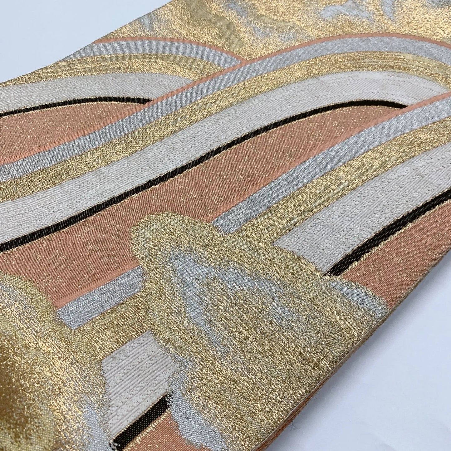 6876# Japanese Vintage Fukuro Obi Belt Kimono Fabric Silk Traditional