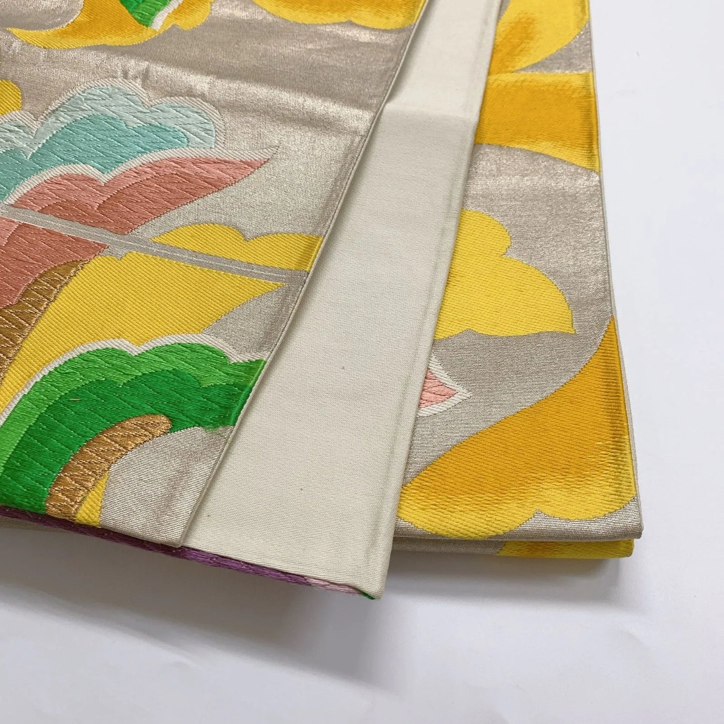 6879# Japanese Vintage Fukuro Obi Belt Kimono Fabric Silk Traditional Embroidery