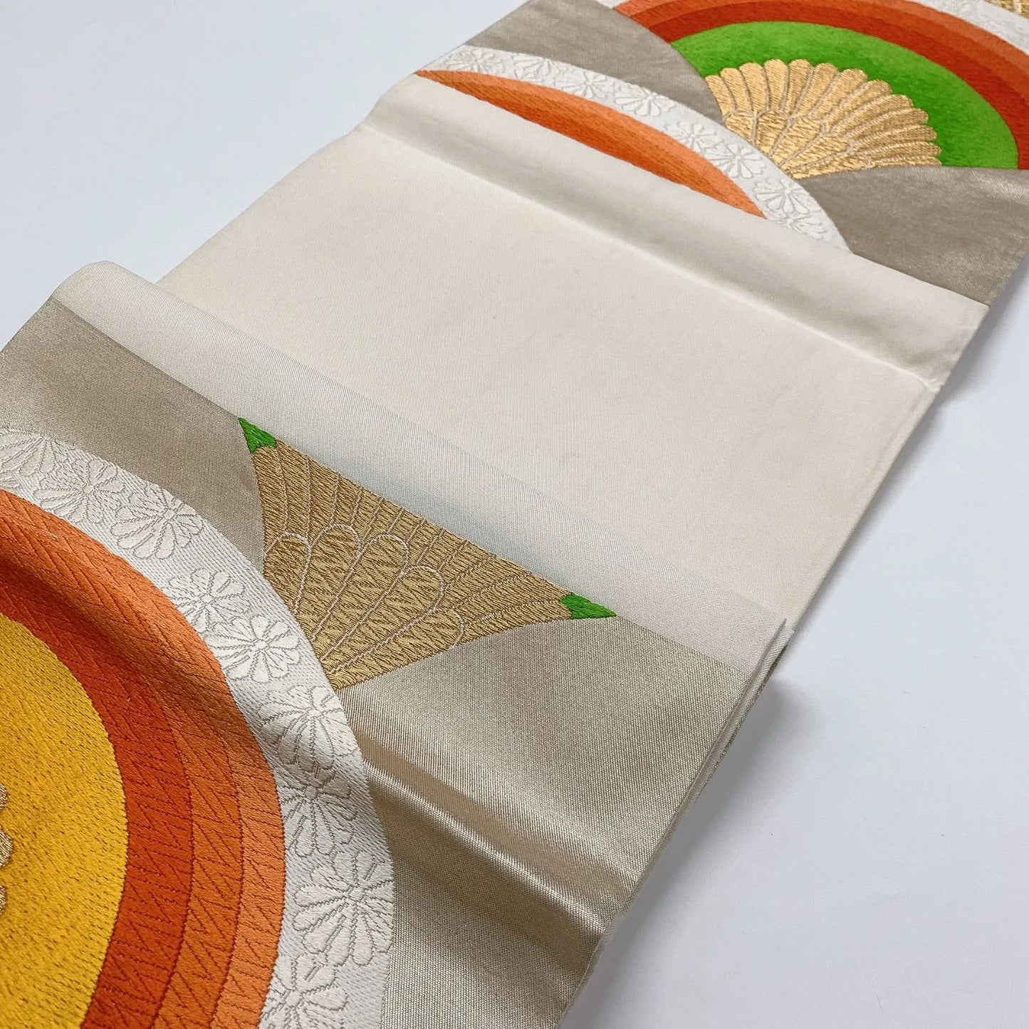 6880# Japanese Vintage Fukuro Obi Belt Kimono Fabric Silk Traditional