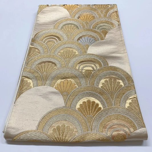 6849# Japanese Vintage Fukuro Obi Belt Kimono Fabric Silk Traditional