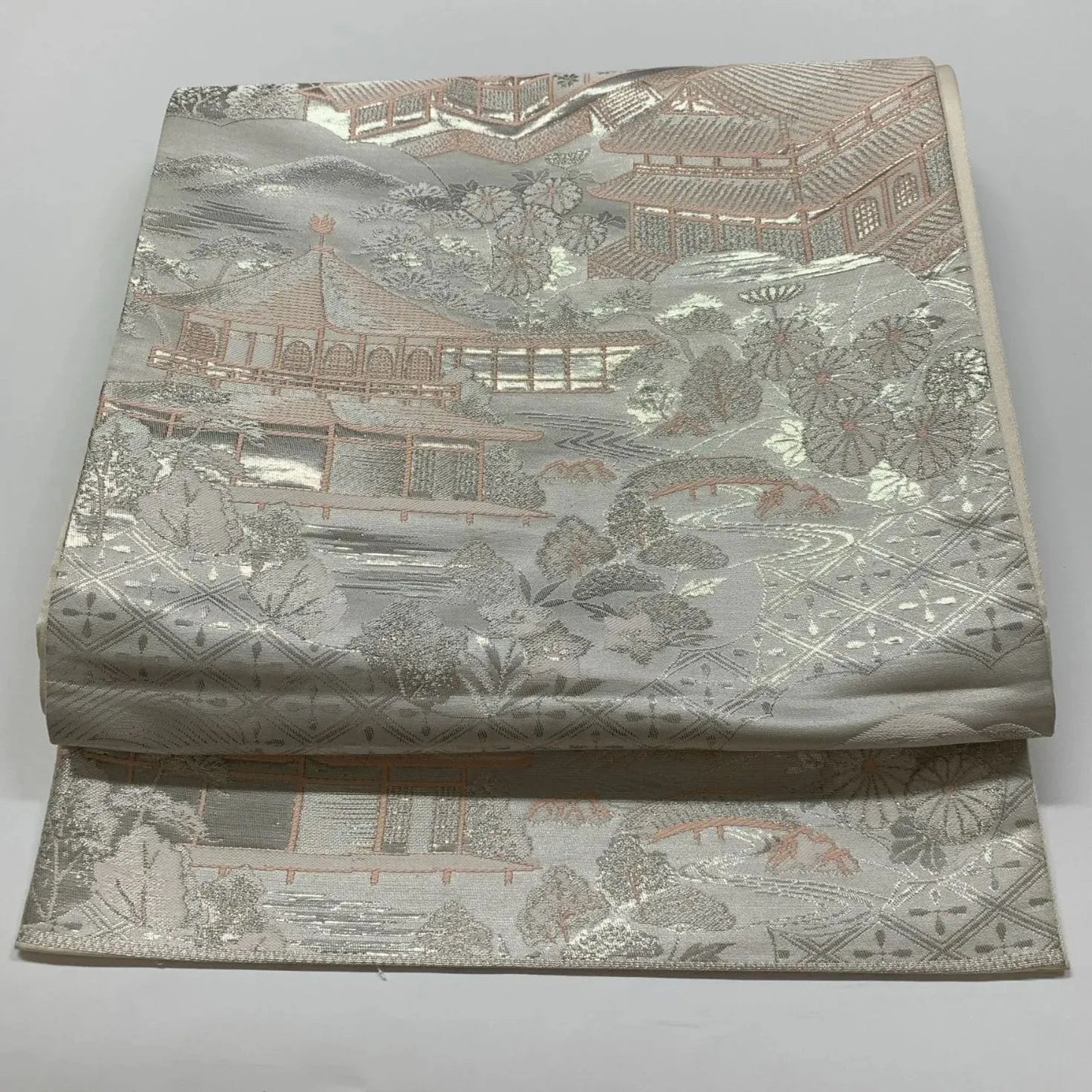 6852# Japanese Vintage Fukuro Obi Belt Kimono Fabric Silk Traditional Untailored