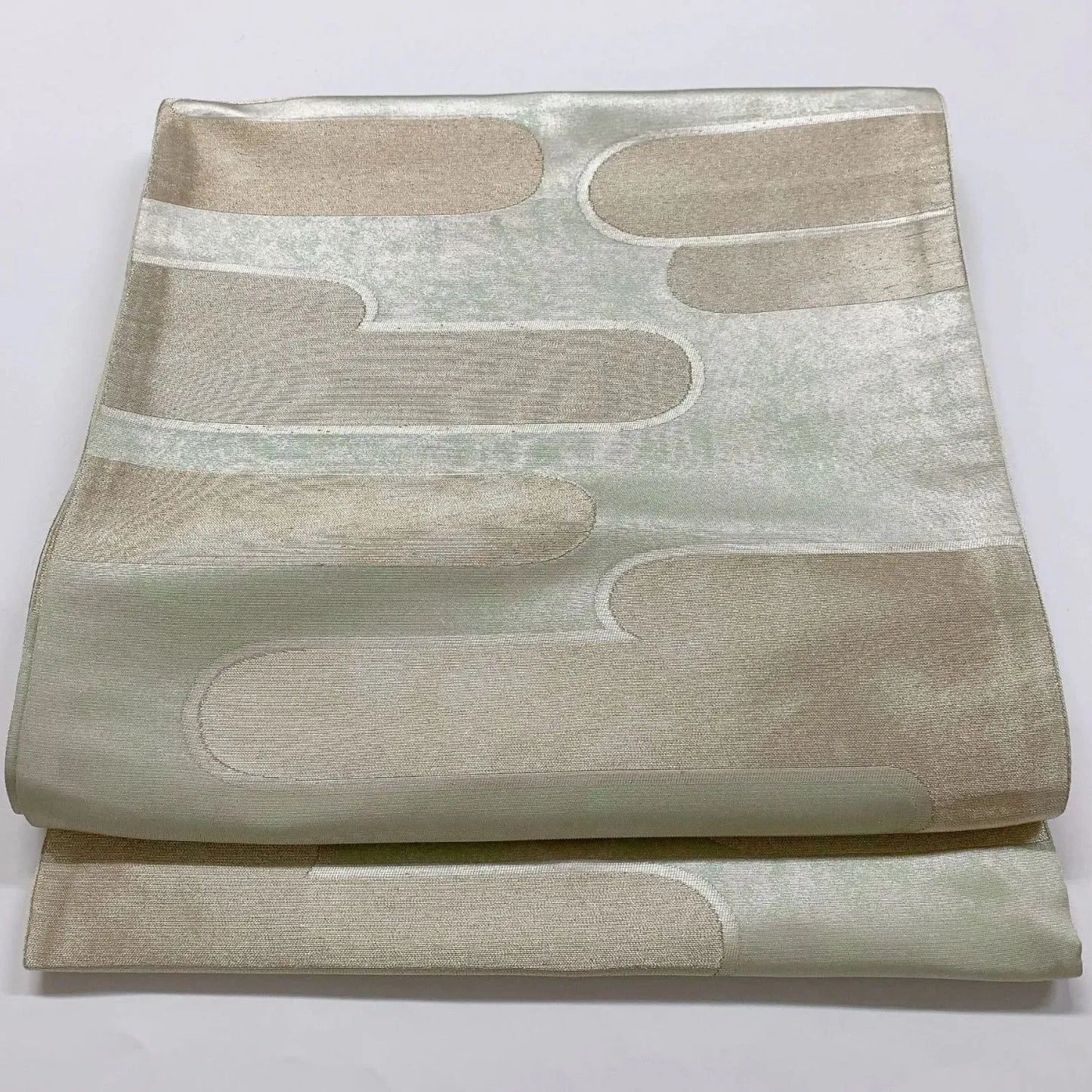 6859# Japanese Vintage Fukuro Obi Belt Kimono Fabric Silk Traditional Silver