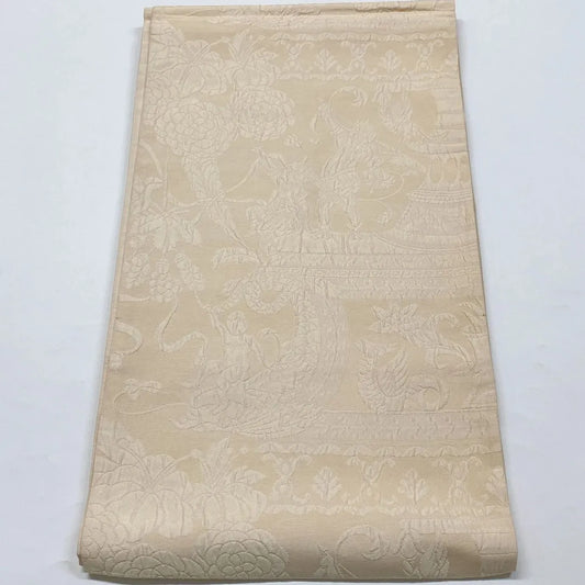 6863# Japanese Vintage Fukuro Obi Belt Kimono Fabric Silk Traditional