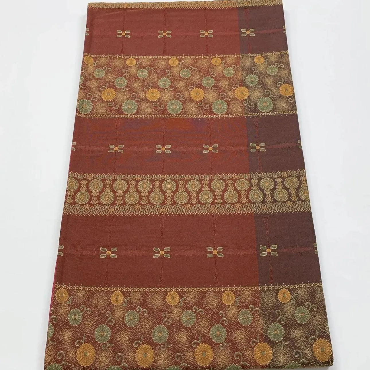 6864# Japanese Vintage Fukuro Obi Belt Kimono Fabric Silk All-over pattern　