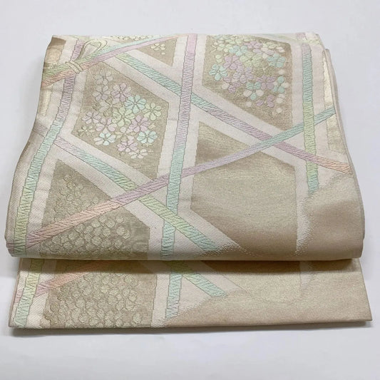 6867# Japanese Vintage Fukuro Obi Belt Kimono Fabric Silk Traditional
