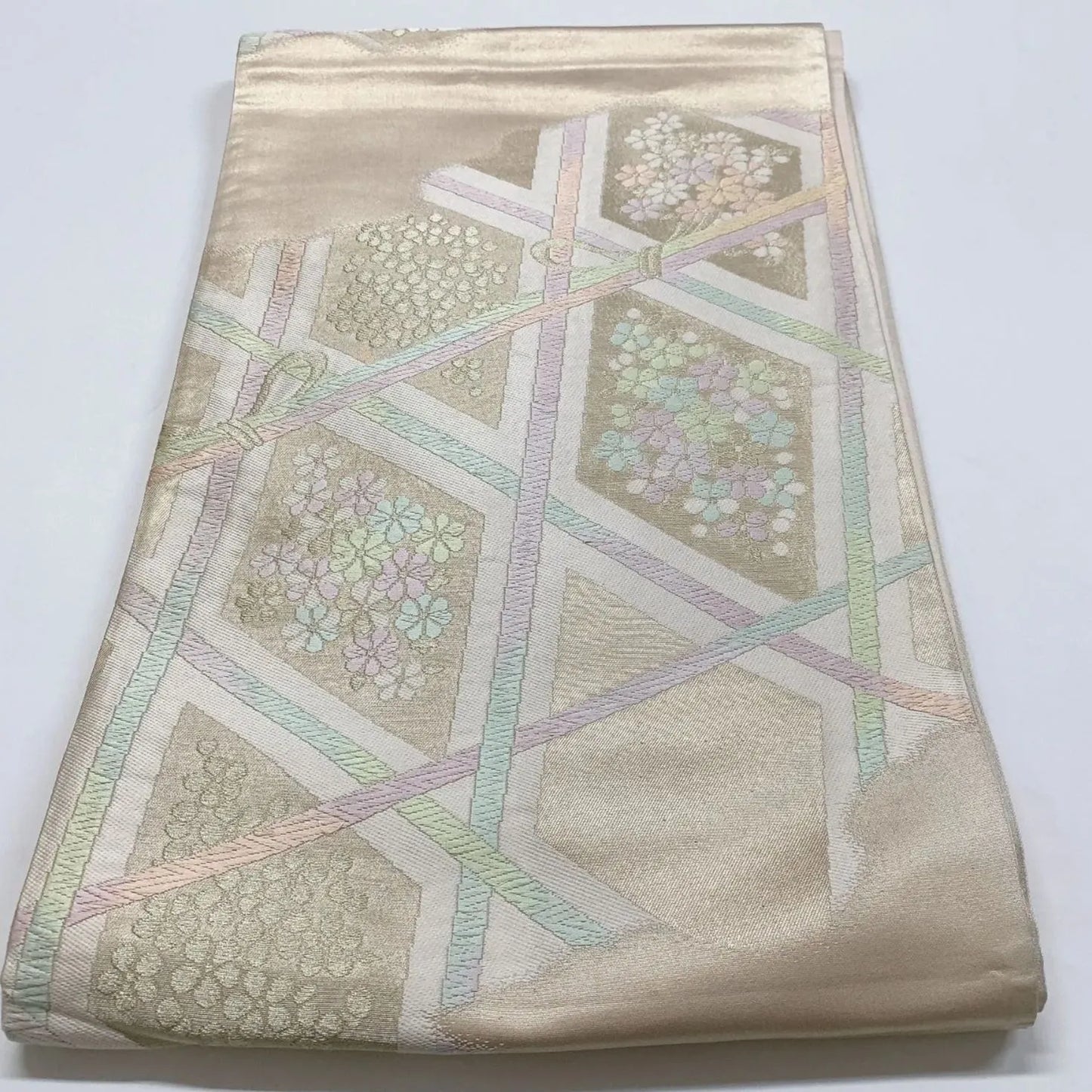 6867# Japanese Vintage Fukuro Obi Belt Kimono Fabric Silk Traditional