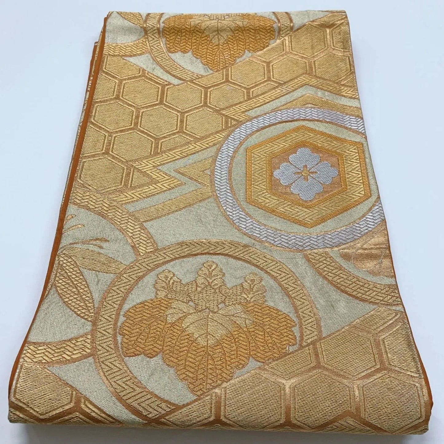 6870# Japanese Vintage Fukuro Obi Belt Kimono Fabric Silk Traditional