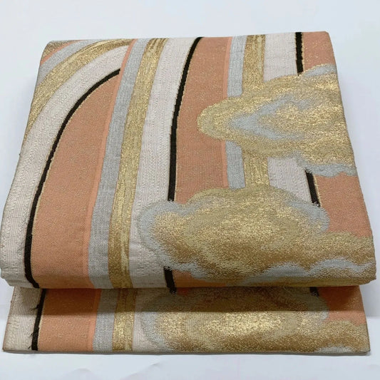 6876# Japanese Vintage Fukuro Obi Belt Kimono Fabric Silk Traditional
