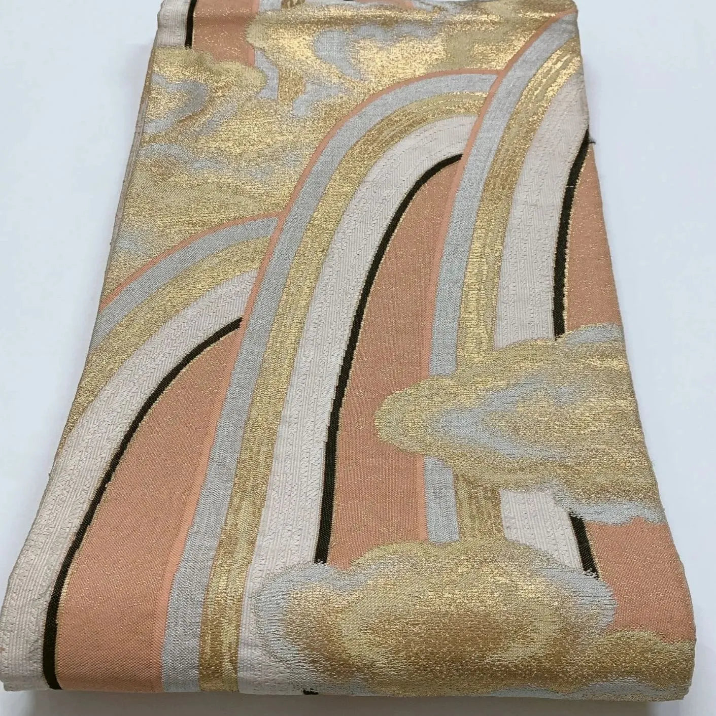 6876# Japanese Vintage Fukuro Obi Belt Kimono Fabric Silk Traditional