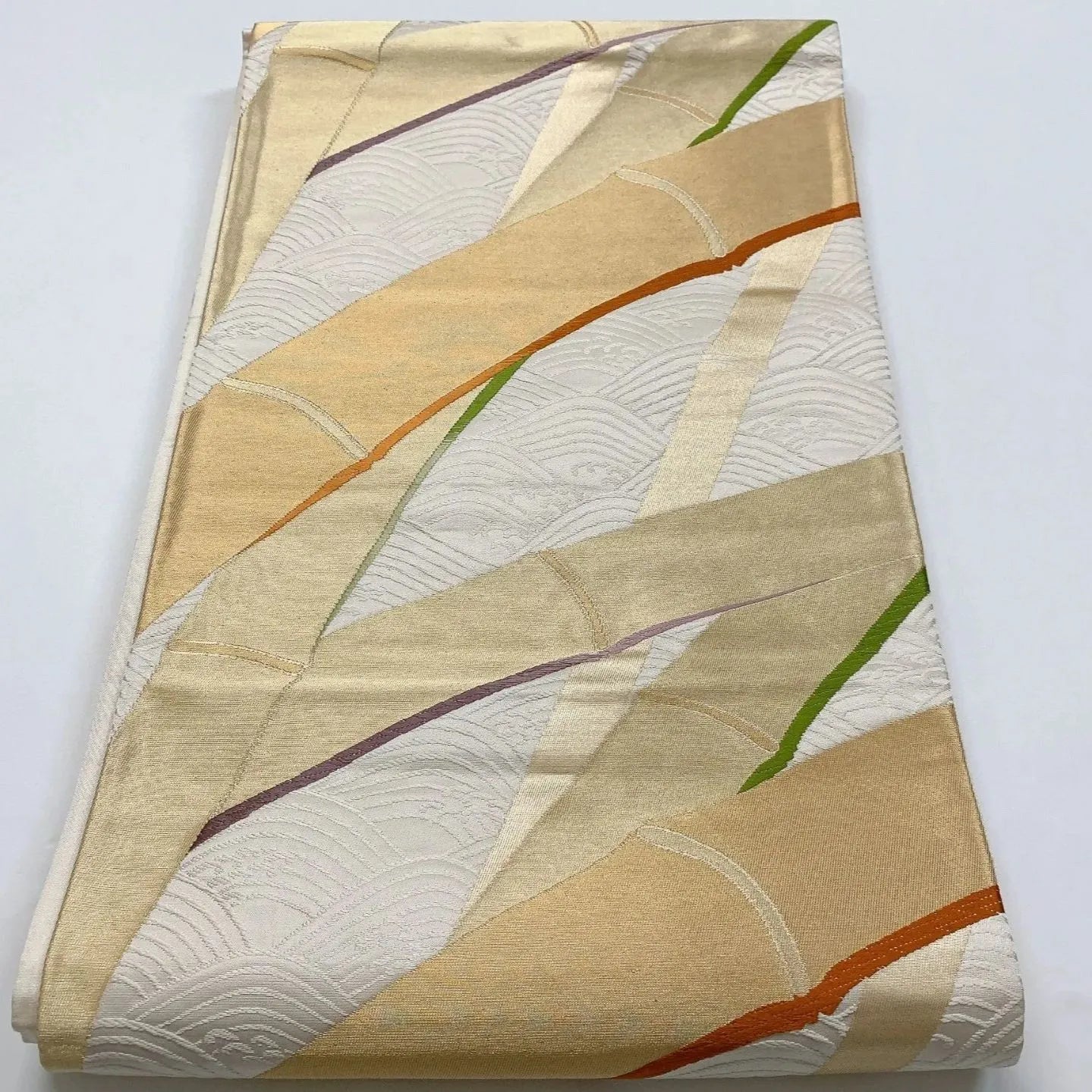 6878# Japanese Vintage Fukuro Obi Belt Kimono Fabric Silk Traditional