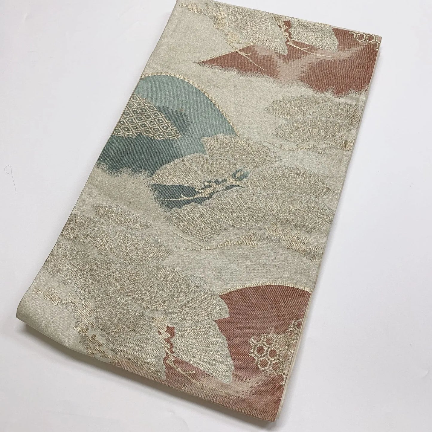 6881# Japanese Vintage Fukuro Obi Belt Kimono Fabric Silk Traditional Untailored