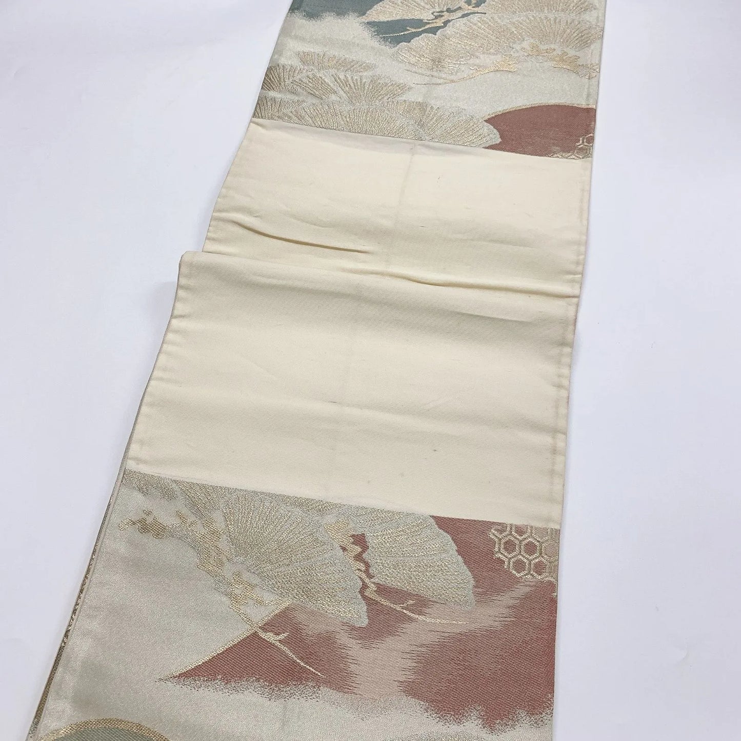 6881# Japanese Vintage Fukuro Obi Belt Kimono Fabric Silk Traditional Untailored