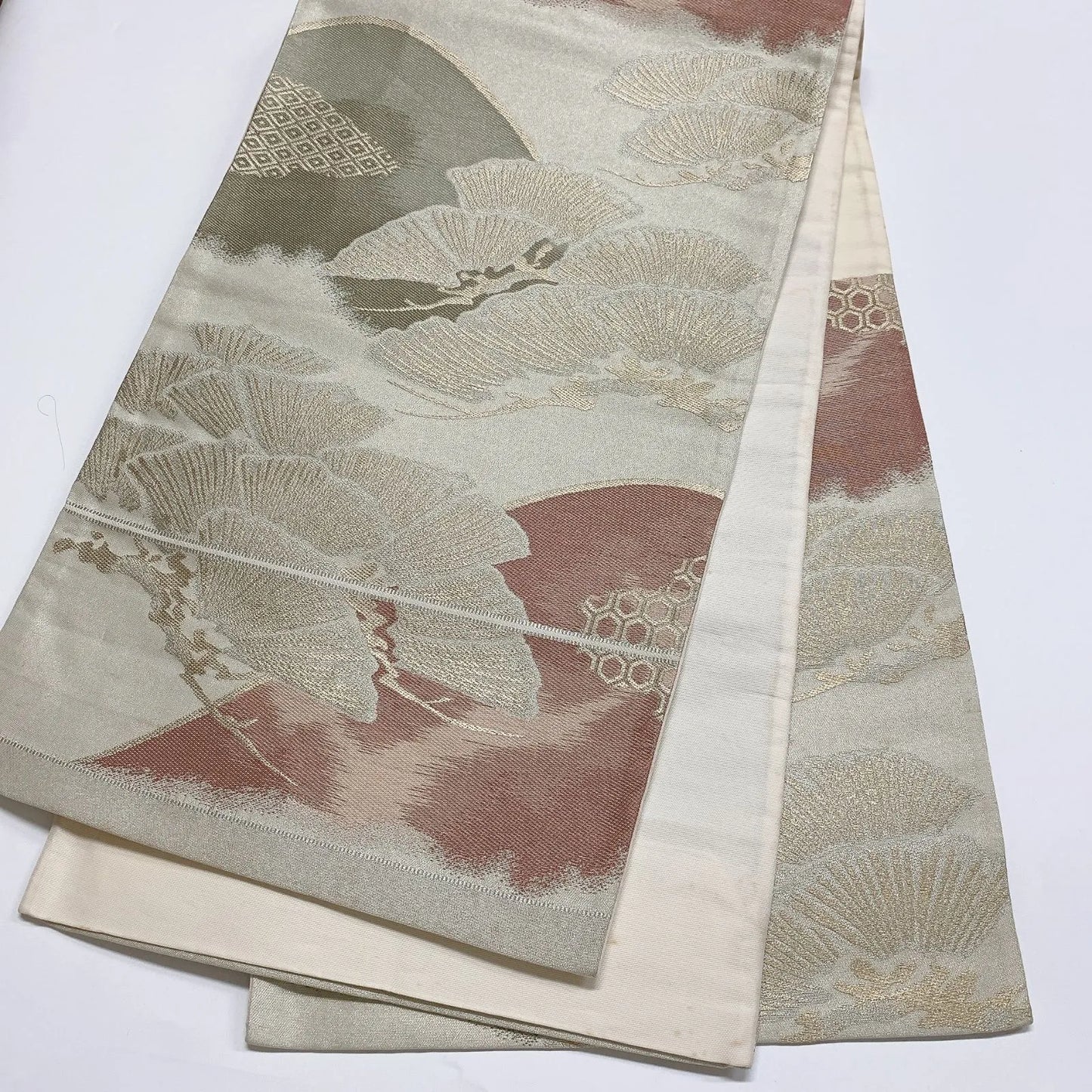 6881# Japanese Vintage Fukuro Obi Belt Kimono Fabric Silk Traditional Untailored