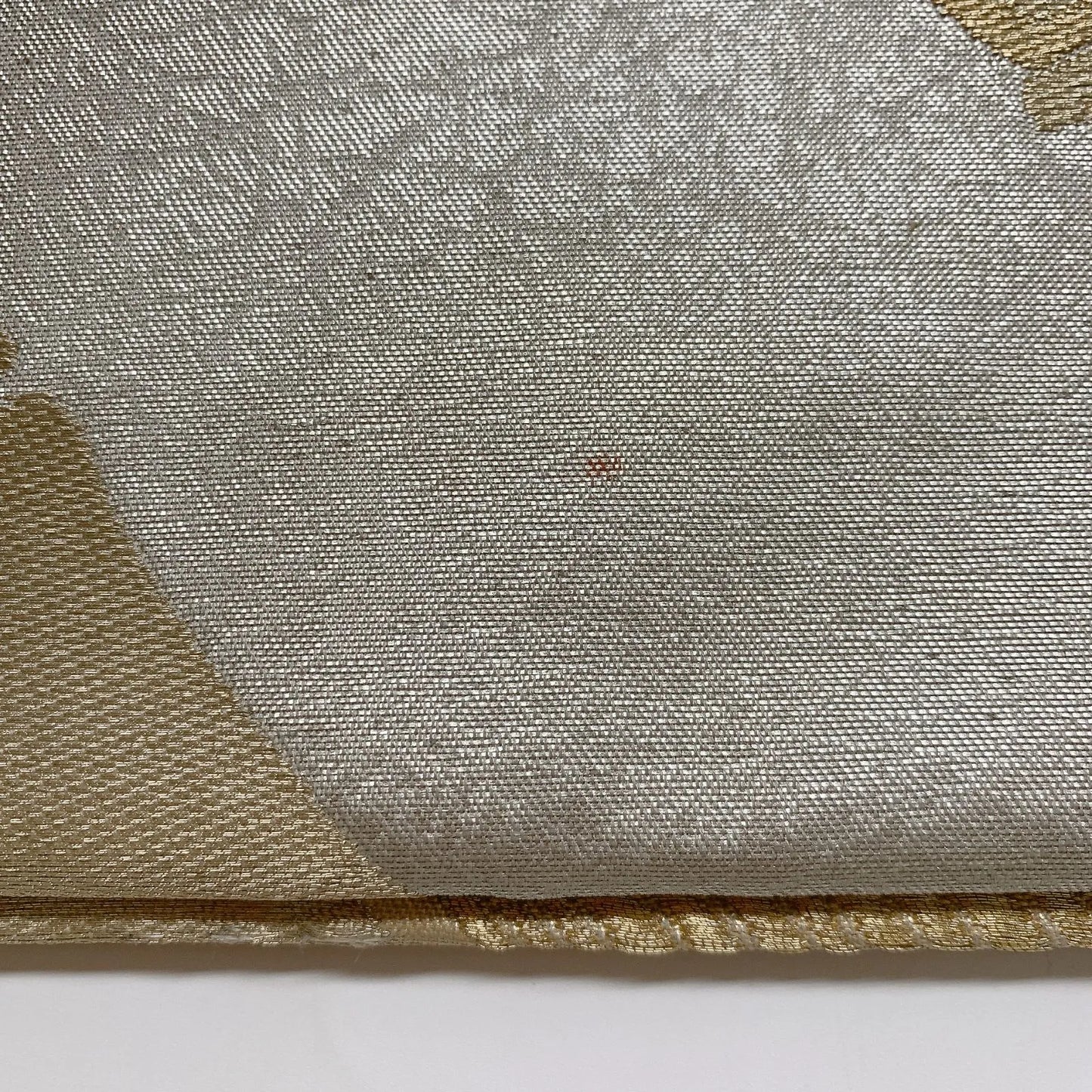 6883# Japanese Vintage Fukuro Obi Belt Kimono Fabric Silk Traditional Silver