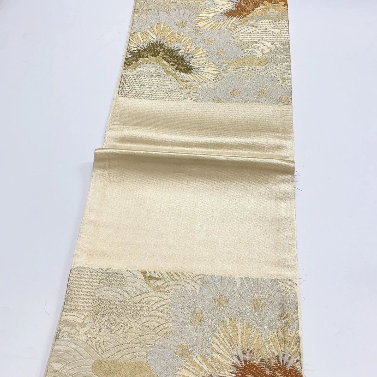 6887# Japanese Vintage Fukuro Obi Belt Kimono Fabric Silk Traditional Untailored