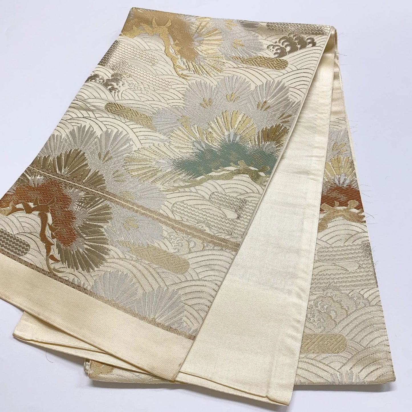 6887# Japanese Vintage Fukuro Obi Belt Kimono Fabric Silk Traditional Untailored