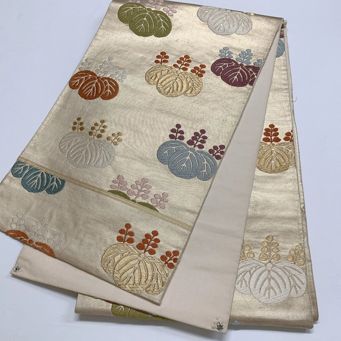6891# Japanese Vintage Fukuro Obi Belt Kimono Fabric Silk Traditional Embroidery