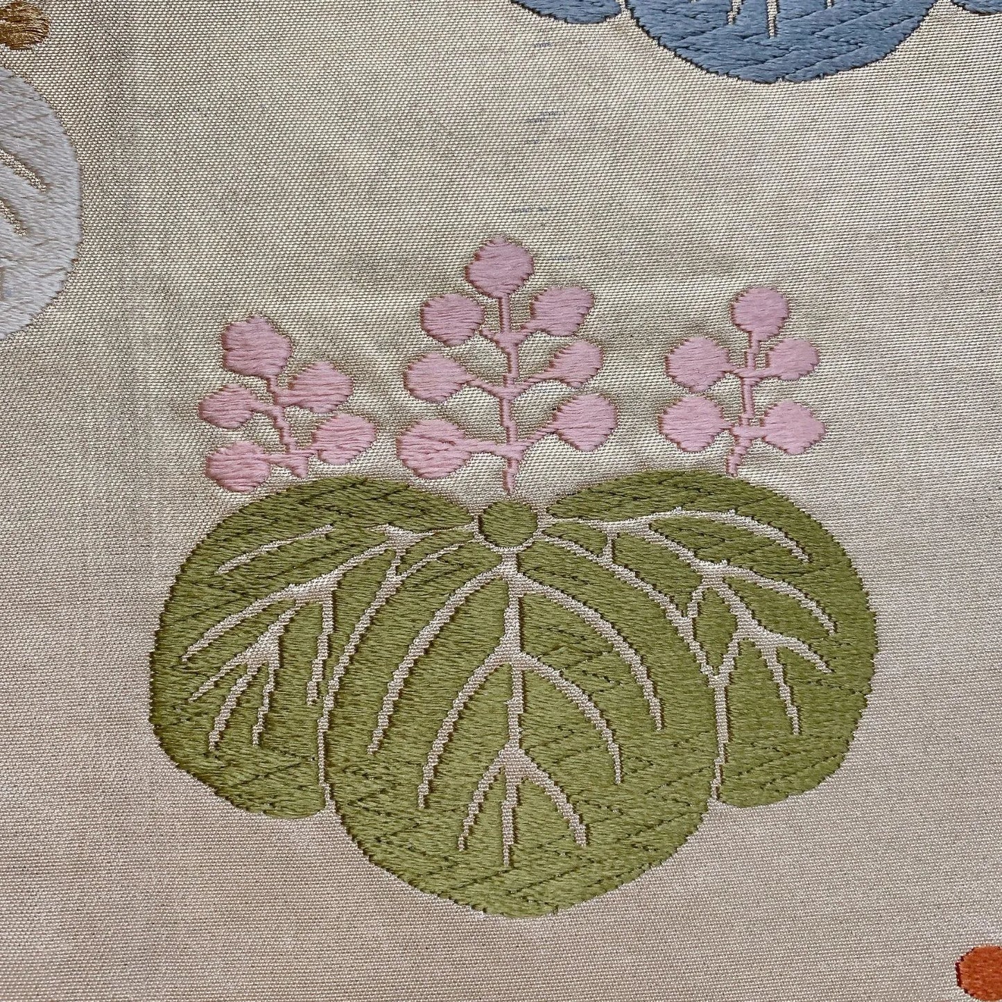 6891# Japanese Vintage Fukuro Obi Belt Kimono Fabric Silk Traditional Embroidery