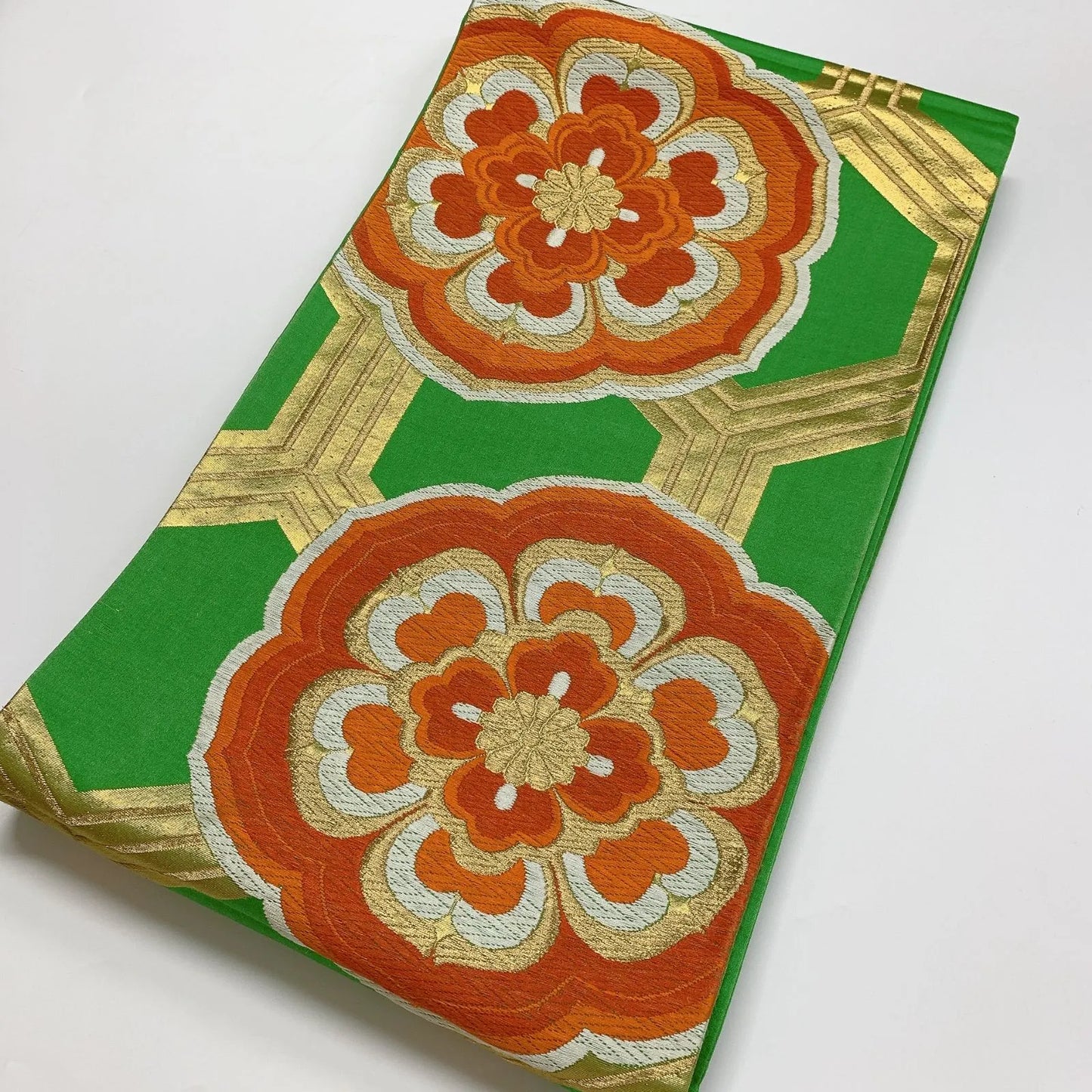 6892# Japanese Vintage Fukuro Obi Belt Kimono Fabric Silk Traditional Untailored