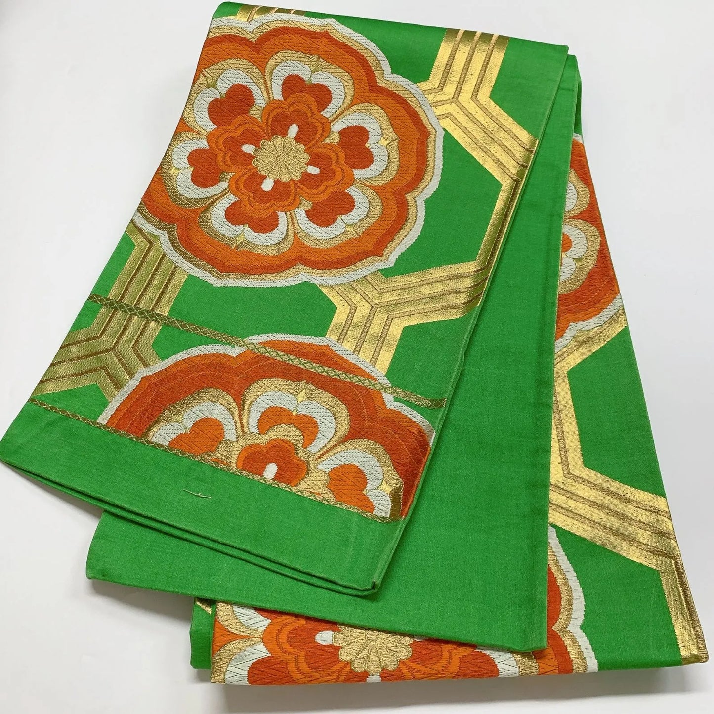 6892# Japanese Vintage Fukuro Obi Belt Kimono Fabric Silk Traditional Untailored