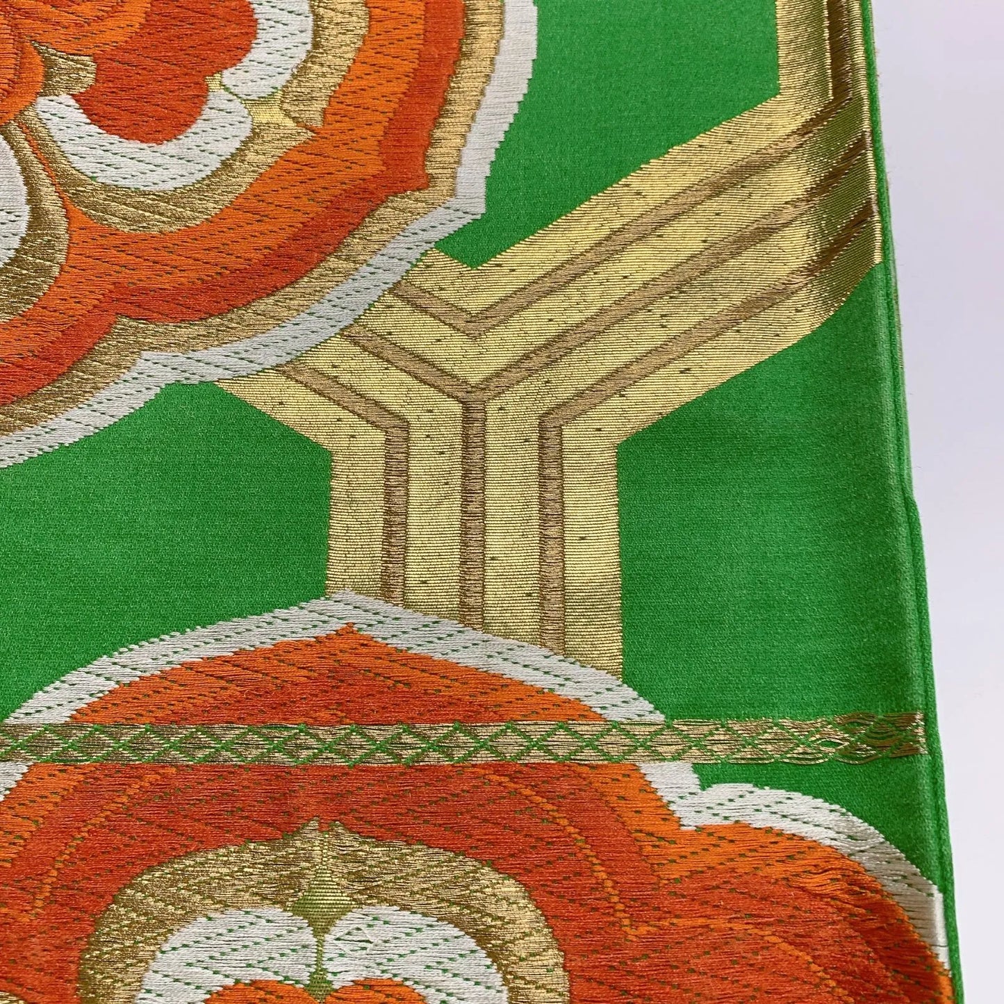 6892# Japanese Vintage Fukuro Obi Belt Kimono Fabric Silk Traditional Untailored