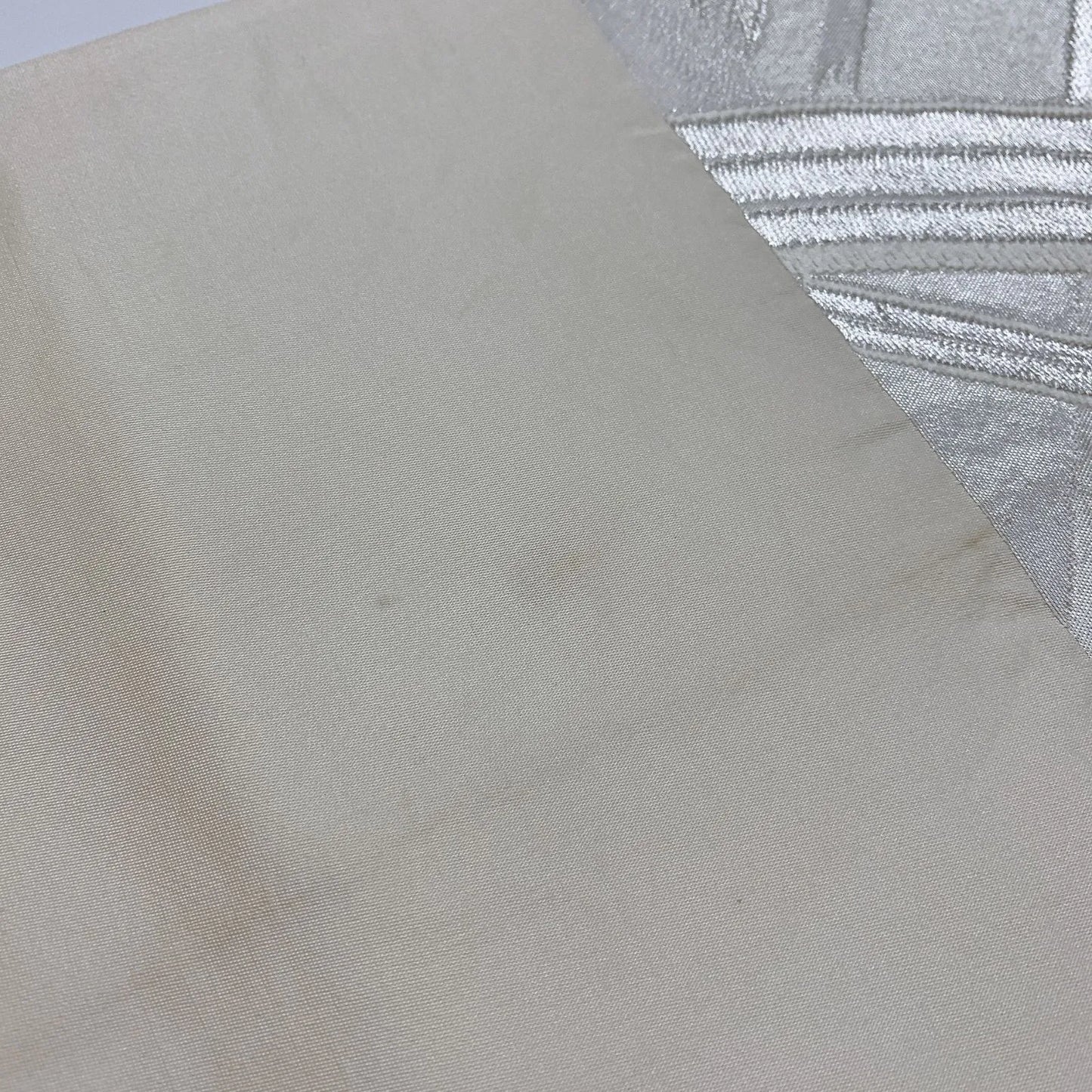 6894# Japanese Vintage Fukuro Obi Belt Kimono Fabric Silk Traditional Silver