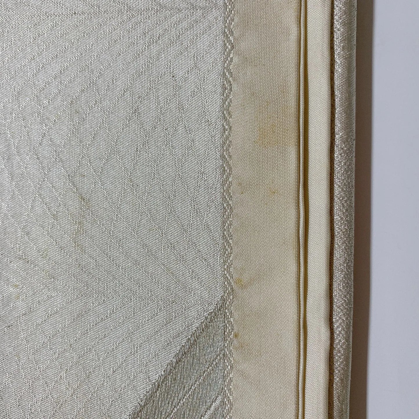 6894# Japanese Vintage Fukuro Obi Belt Kimono Fabric Silk Traditional Silver