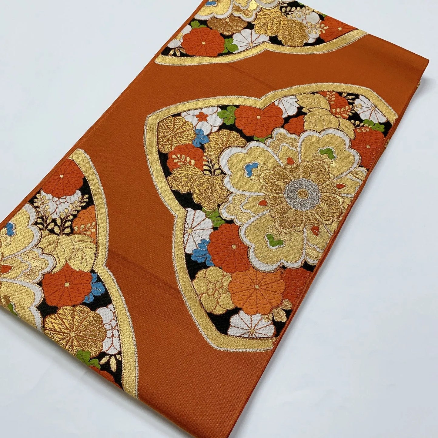 6895# Japanese Vintage Fukuro Obi Belt Kimono Fabric Silk Traditional