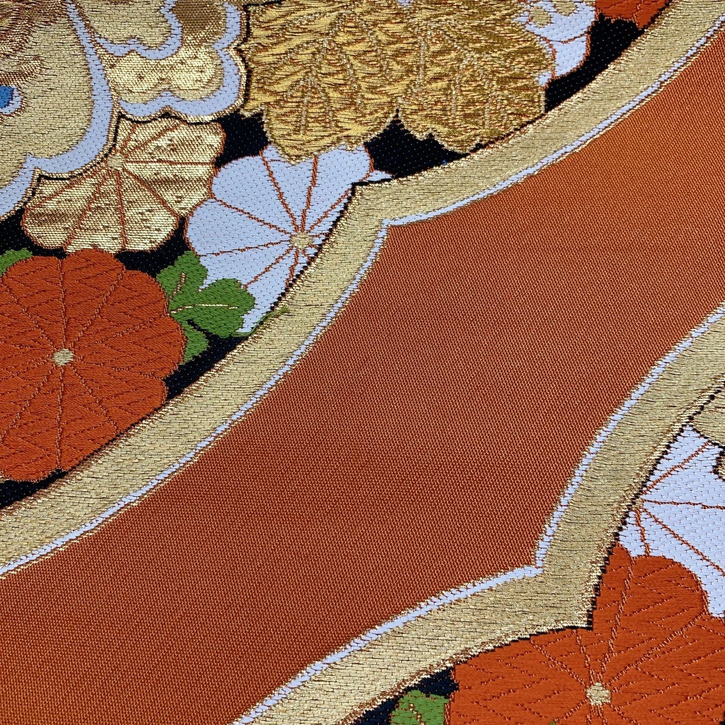 6895# Japanese Vintage Fukuro Obi Belt Kimono Fabric Silk Traditional