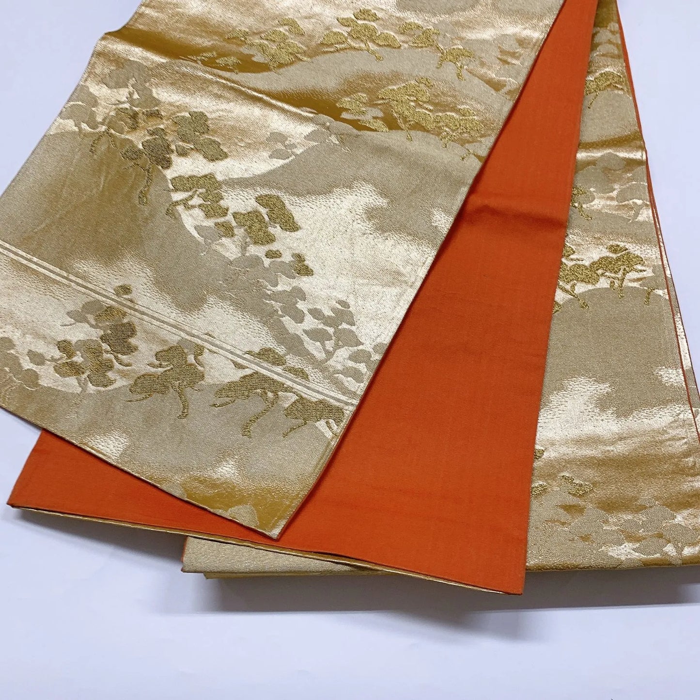 6896# Japanese Vintage Fukuro Obi Belt Kimono Fabric Silk Traditional Untailored