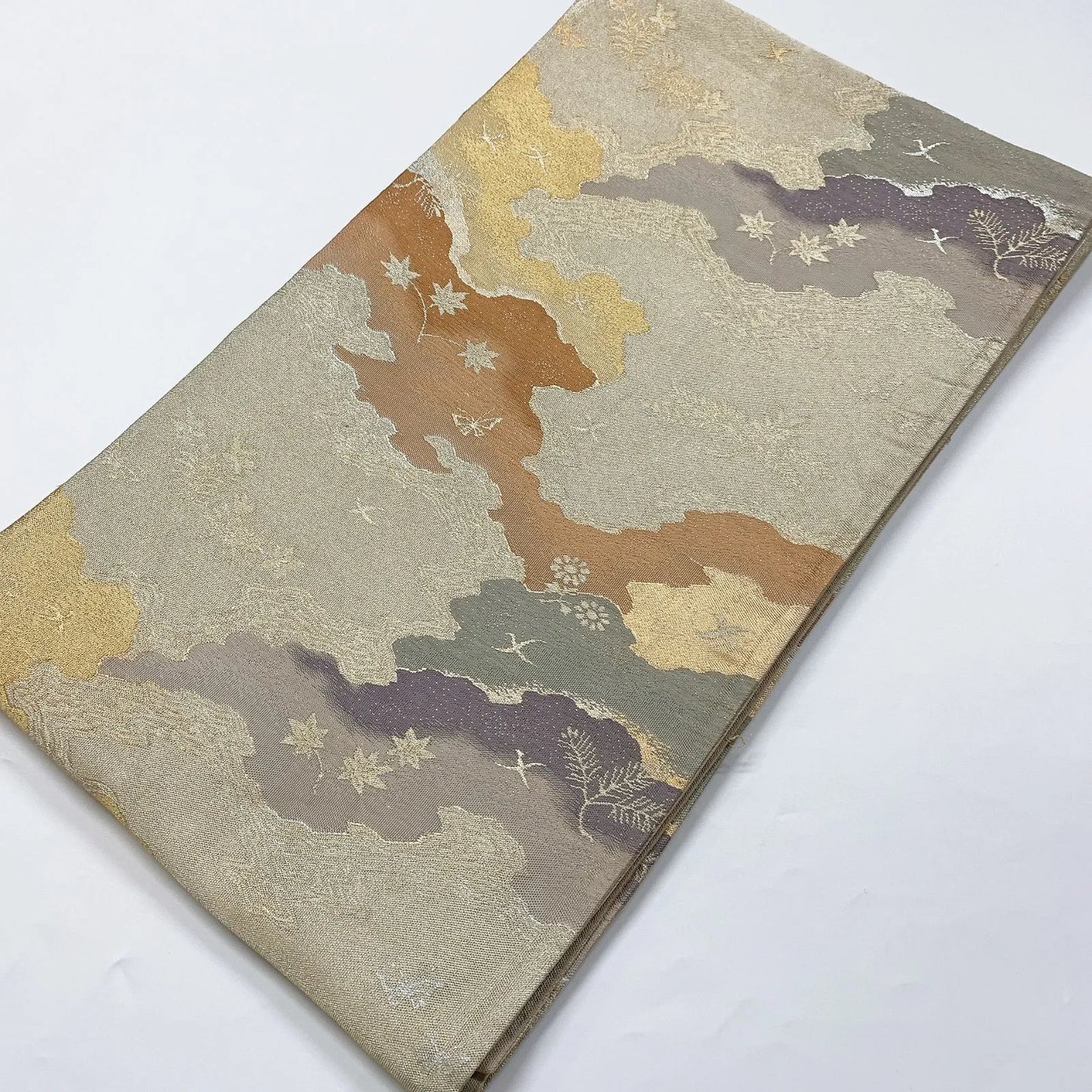 6897# Japanese Vintage Fukuro Obi Belt Kimono Fabric Silk Traditional Untailored