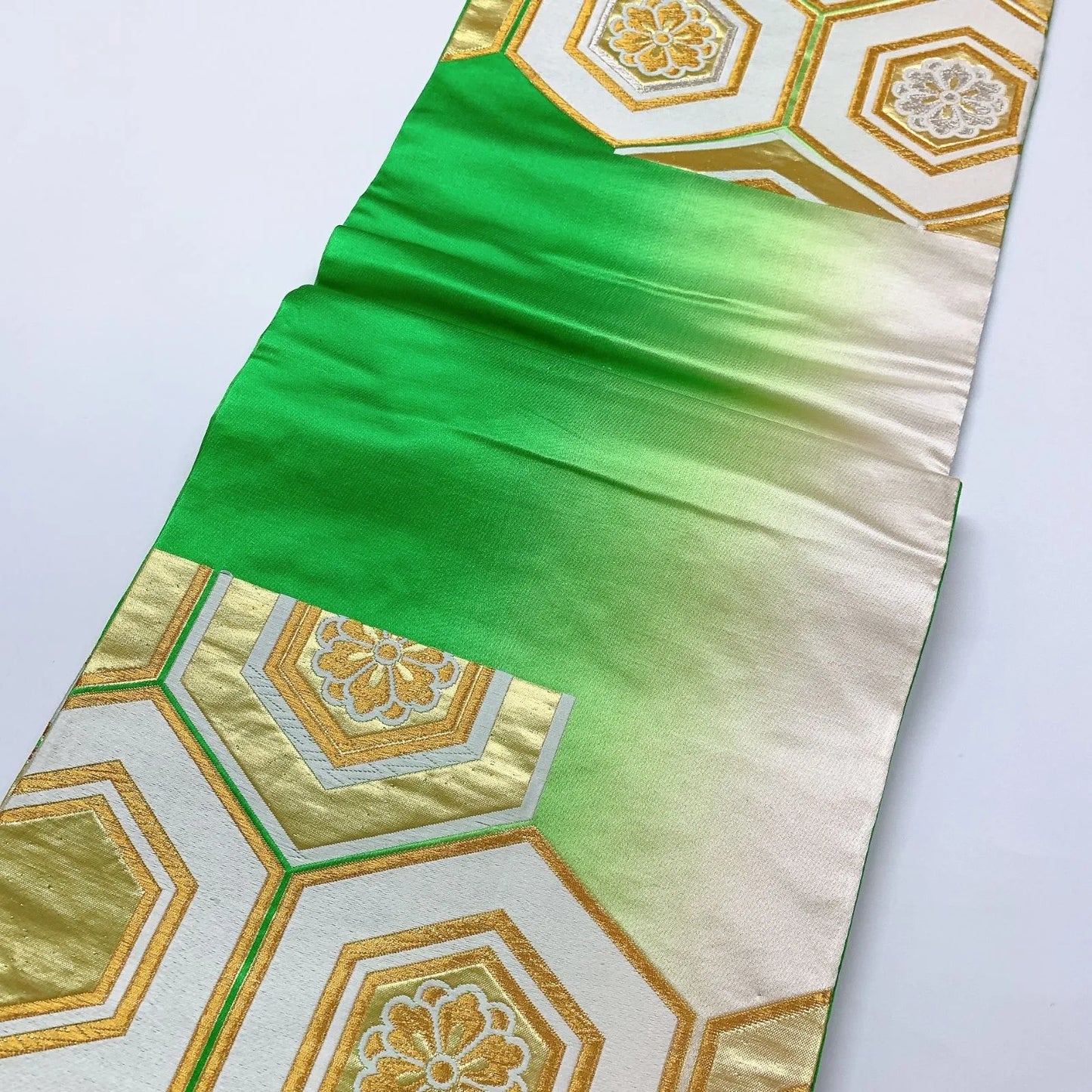 6898# Japanese Vintage Fukuro Obi Belt Kimono Fabric Silk Traditional