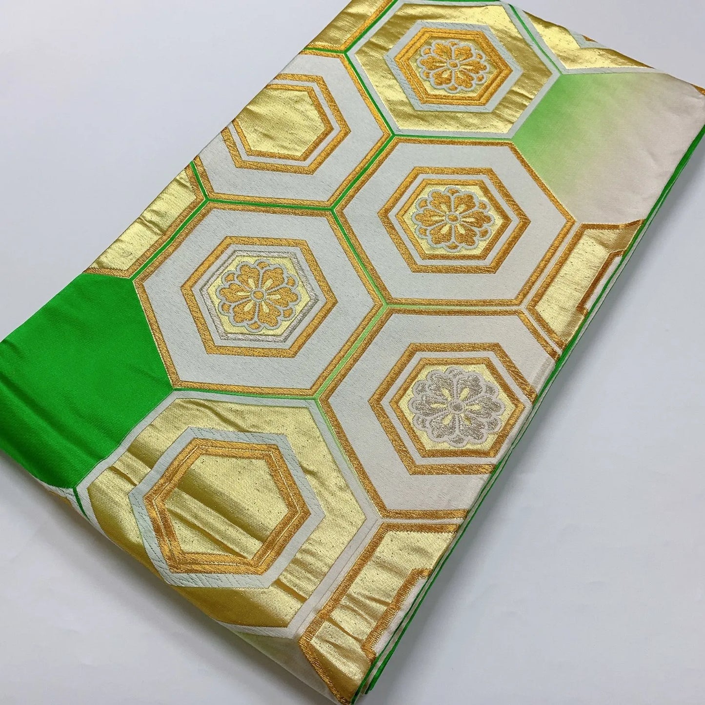 6898# Japanese Vintage Fukuro Obi Belt Kimono Fabric Silk Traditional