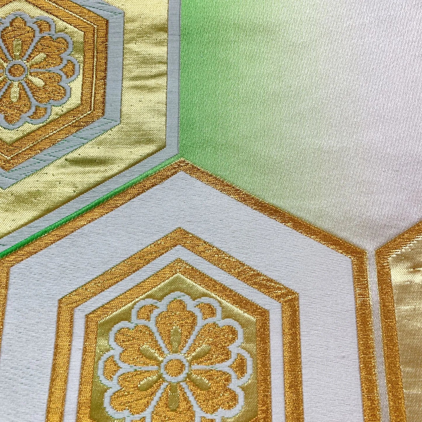 6898# Japanese Vintage Fukuro Obi Belt Kimono Fabric Silk Traditional