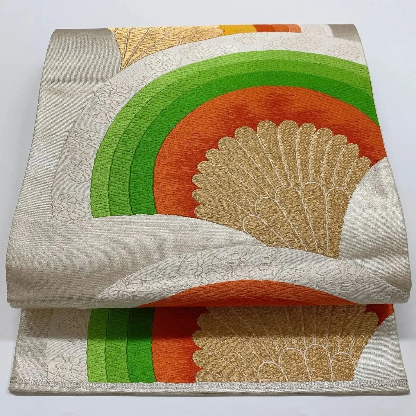 6880# Japanese Vintage Fukuro Obi Belt Kimono Fabric Silk Traditional